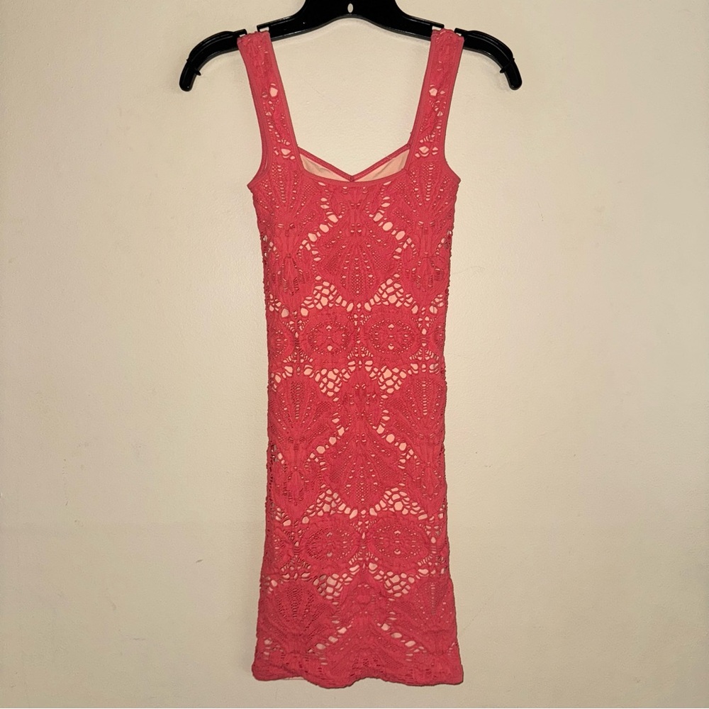 Intimately Free People Coral Lace Medallion Seamless Bodycon Dress Size XS/S - Picture 6 of 7